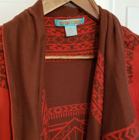 Flying Tomato Knit Boho Cardigan Cabincore Southwestern Aztec size small - Picture 4 of 10
